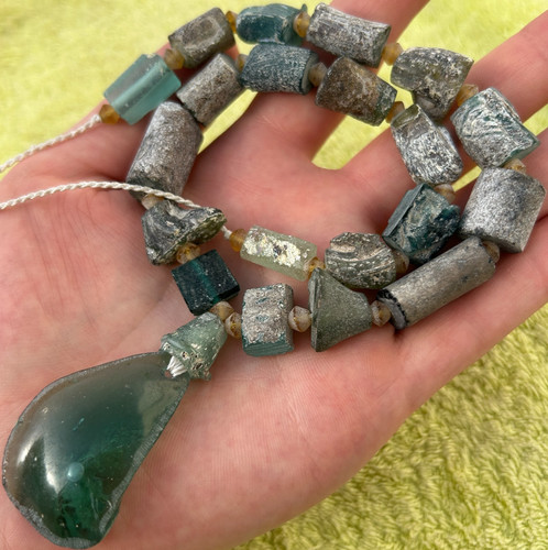 Ancient roman necklace glass - roman,