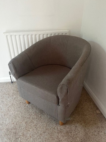 Grey fabric tub chair good - grey,