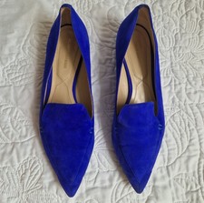 Nicholas Kirkwood cobalt blue suede flats Size 38.5 UK 5.5