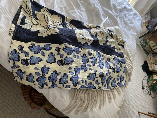 Zara long skirt blue cream - long,