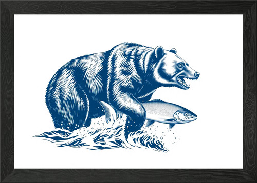 Grizzly bear catching - bear, salmon