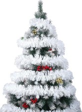 3X White Thick Chunky Luxury Christmas Tree Tinsel Garland Decoration Xmas Home