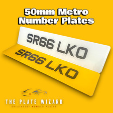 50mm metro font number plates - 50mm,