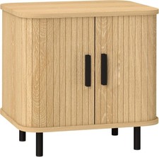 Bedside Cabinet Bedroom Table Sliding Door Nightstand Freestanding Storage Unit