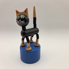 Vintage Wooden Push Up Cat Toy