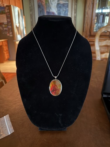 Gorgeous rare ammolite pendant - gorgeous,