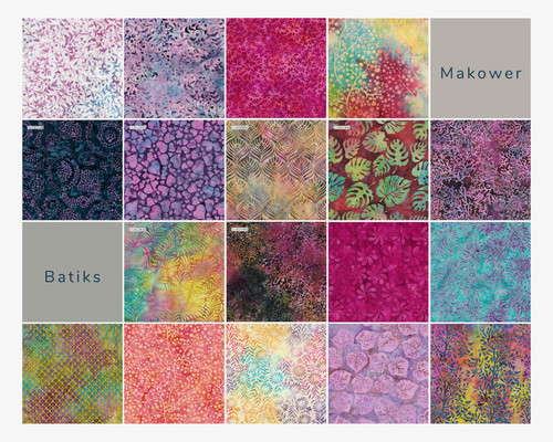 Makower batiks multi colours - multi, &