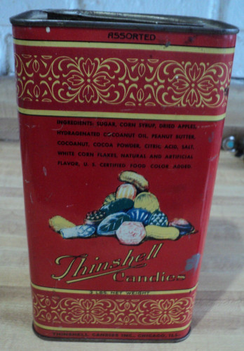Old advertising candy tin lb - tin,