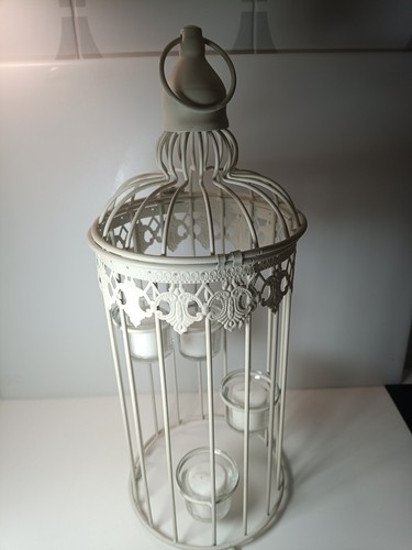 Cream birdcage candle - birdcage, holder