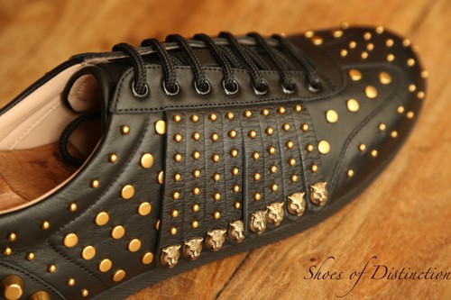 Gucci black leather brass - leather,