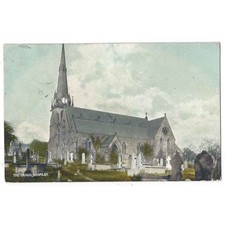 BRAMLEY St Peter's Church, Yorkshire Postcard Duplex Postmark Bramley (H70) 1906