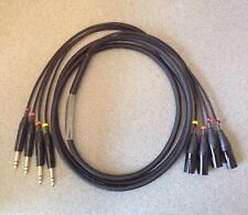 4 Way XLR to Jack Loom 3m - Black & Gold Connectors - Very High Quality 