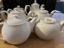 5x Individual Tea Pots White