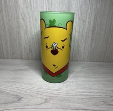 Disney Store Exclusive Glass Winnie The Pooh Frosted Tall Tumbler Bee Print