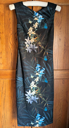 Ted baker black floral sheath - ted,