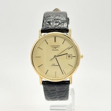 LONGINES Presence Date Men's Quartz Round Gold W34mm Vintage Analog