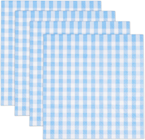 Blue gingham cocktail - gingham, napkins