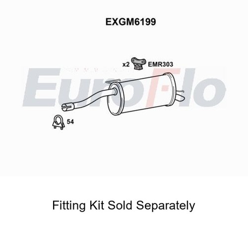 Rear muffler silencer insert - rear,