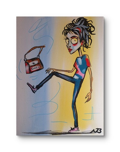 Original pop art 12x16 acrylic - original,