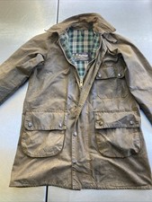 Vintage 1980s Barbour Solway Zipper C38 Mens M (44in Chest) Heavy Waxed Jacket