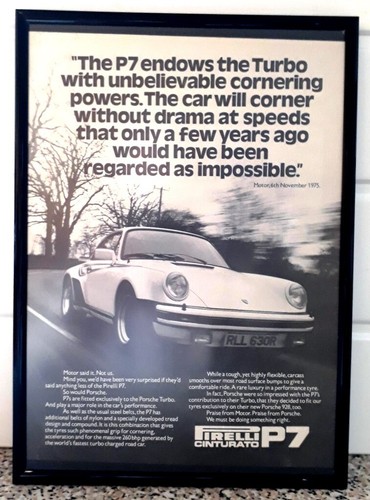 Framed original classic car - framed, ad