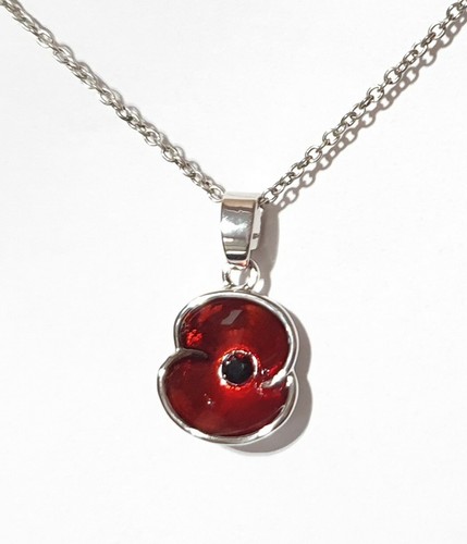 Poppy necklace silver - silver, plated