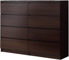 Wenge 8 Drawer Chest Wide Tall