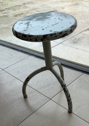 French vintage metal stool