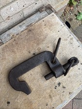 Antique Cast Iron Hand Forged G Clamp / Clamp Very Rare Large Unique Hand Tools 
