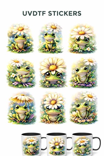 Cute frog daisy dtf - 9,