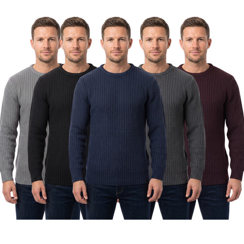 Mens jumper crew neck - neck, chunky