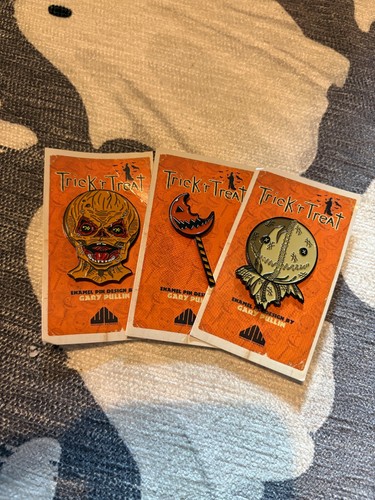 Trick treat pins waxwork - treat,