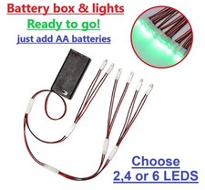 No solder easy wire battery led kit 2 to 6 leds options cosplay railways models