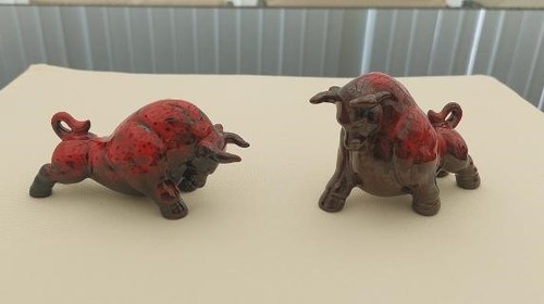 Two spanish bulls ceramic - two,