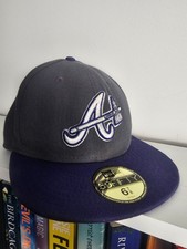 New Era 59Fifty Atlanta Braves Grey Deep Purple Confirmed 6 7/8 Vintage