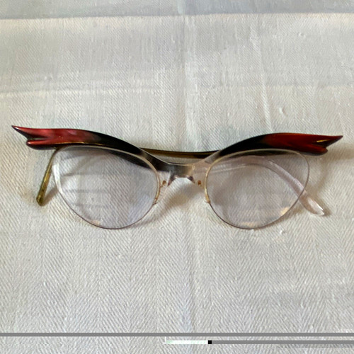 Vintage 1950s brown - brown, tortoise