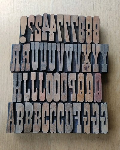 Vintage wooden letterpress - wooden,