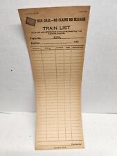 Vintage Train List Form 195