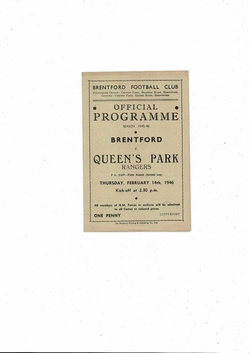 1945 brentford qpr - v, fa