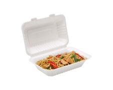 Bagasse Burger Box 9" x 6" Takeaway Food Containers Boxes Eco Compostable HB10