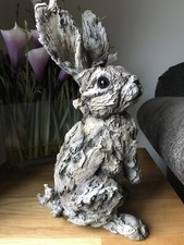 Wood Effect Rabbit Figure