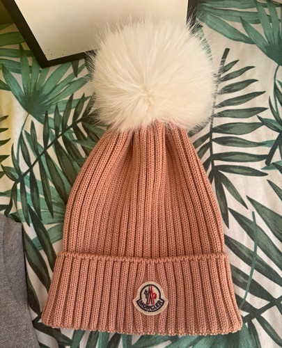 Moncler pink knit beanie - pink,