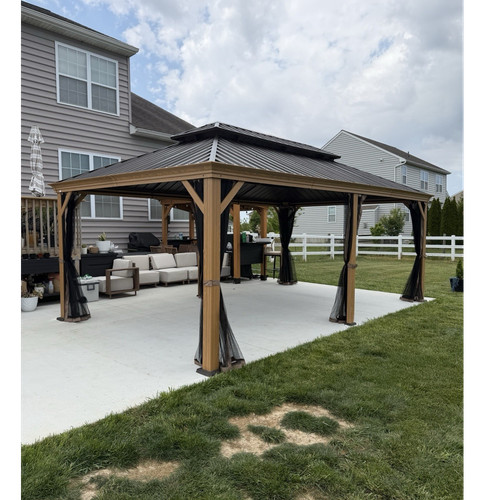 Yardistry wood frame metal - wood,