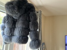 Ladies Fox Fur Coat With Hood