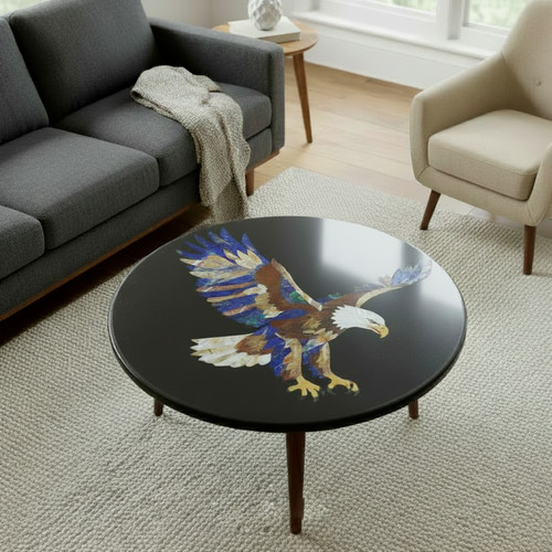 Black marble coffee table with - marble,