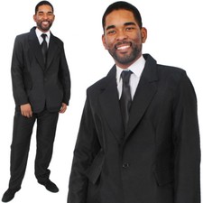 MENS BLACK SUIT TV FILM FANCY