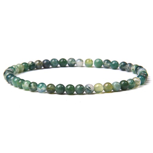 Natural moss agate 4mm - moss,