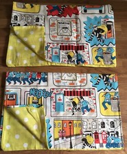 2 Reversible Housewife Pillowcases Cath Kidston Stop Thief Robbers Comic New