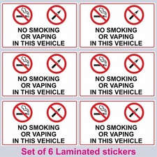 Set of 6 No Smoking or Vaping