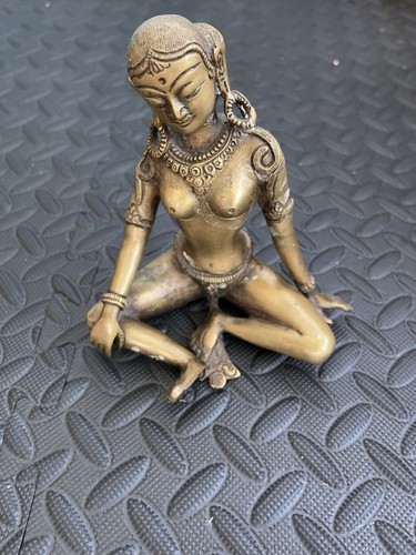 Vintage solid brass lady - vintage,